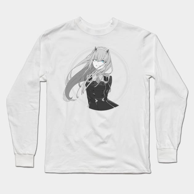 Zero Two Black & White Long Sleeve T-Shirt by Kewty